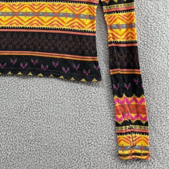 Free People Movement Chilly Nights Printed Long-Sleeve Aztec Chevron Colorful - Picture 5 of 13